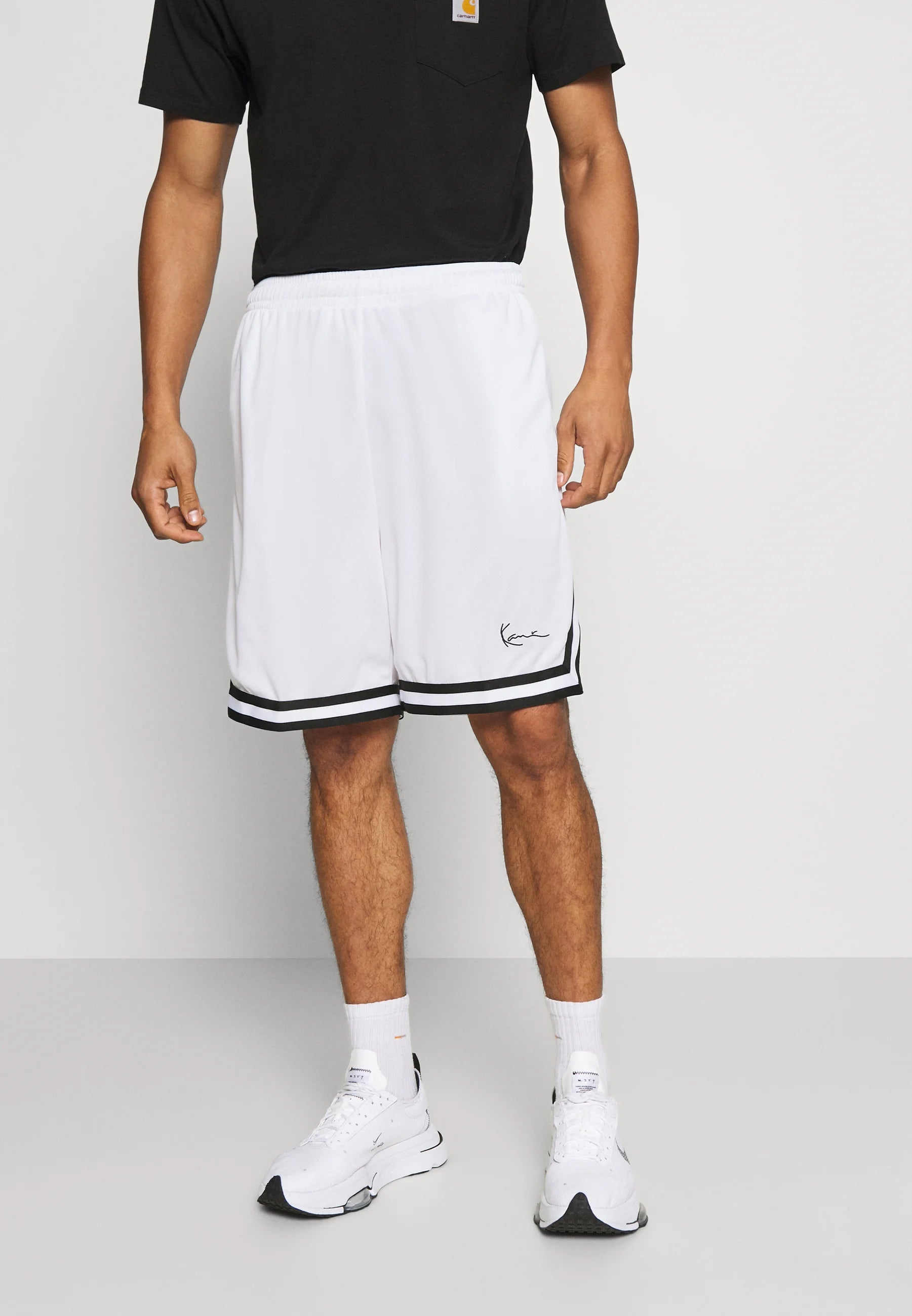 KARL KANI SIGNATURE MESH SHORT BERMUDA DEPORTIVA REGULAR FIT BLANCA
