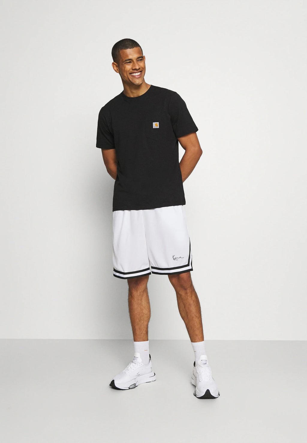 KARL KANI SIGNATURE MESH SHORT BERMUDA DEPORTIVA REGULAR FIT BLANCA