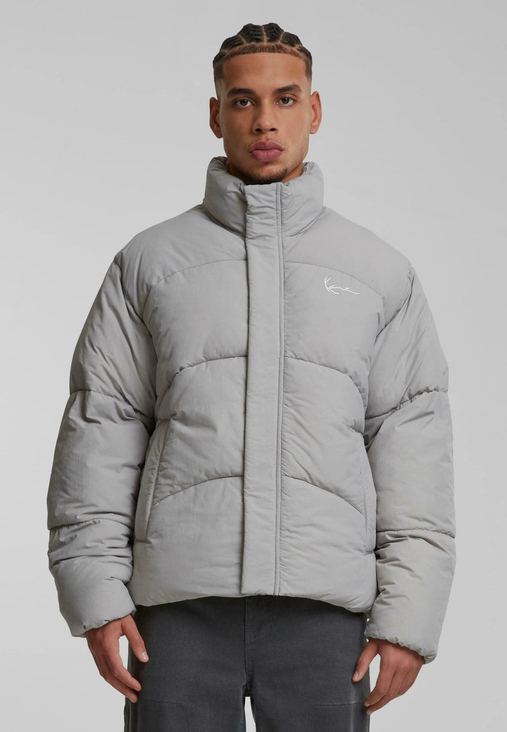 KARL KANI SMALL SIGNATURE PUFFER CHAQUETA GRIS