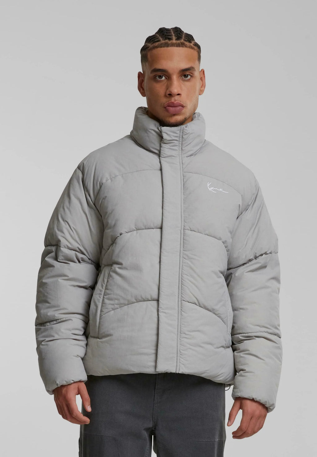 KARL KANI SMALL SIGNATURE PUFFER CHAQUETA GRIS