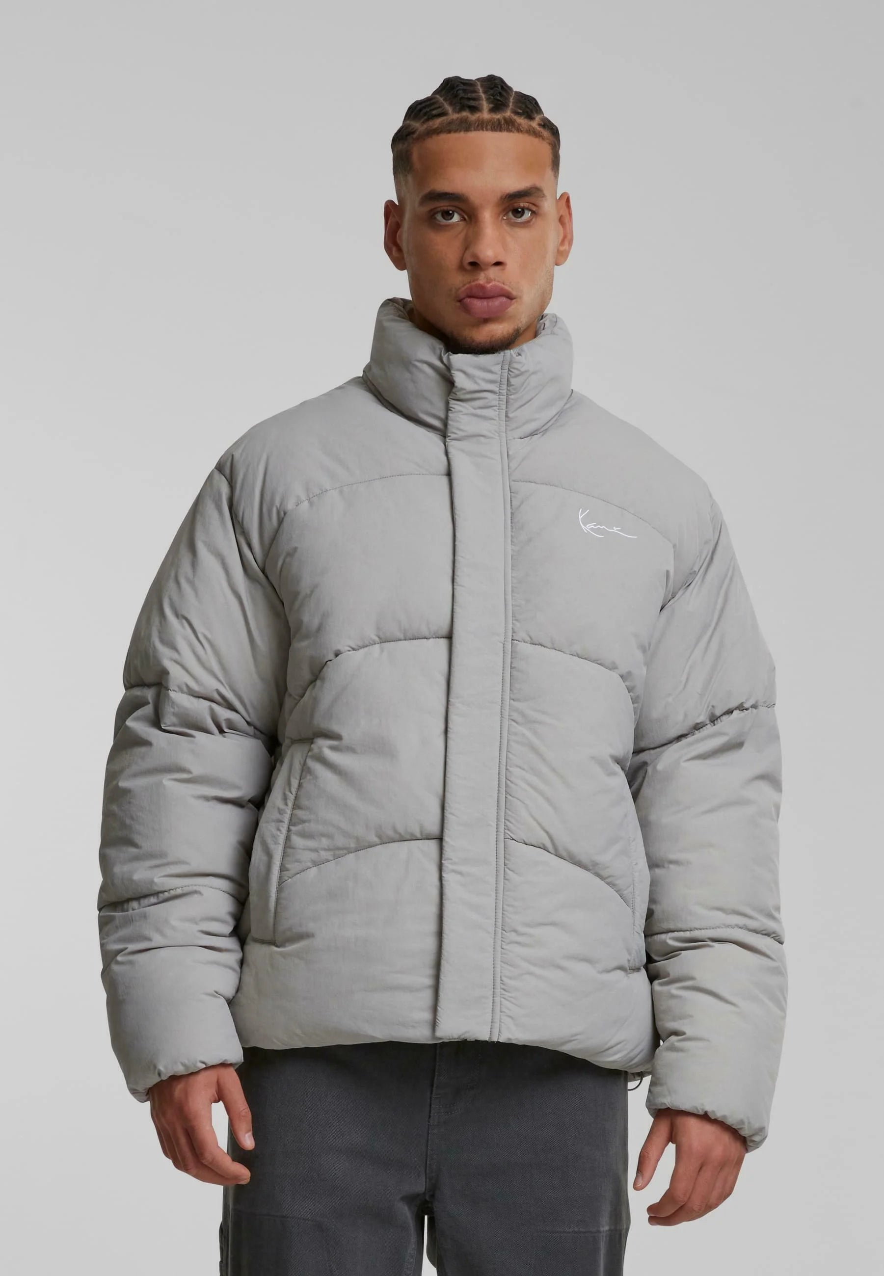 KARL KANI SMALL SIGNATURE PUFFER CHAQUETA GRIS