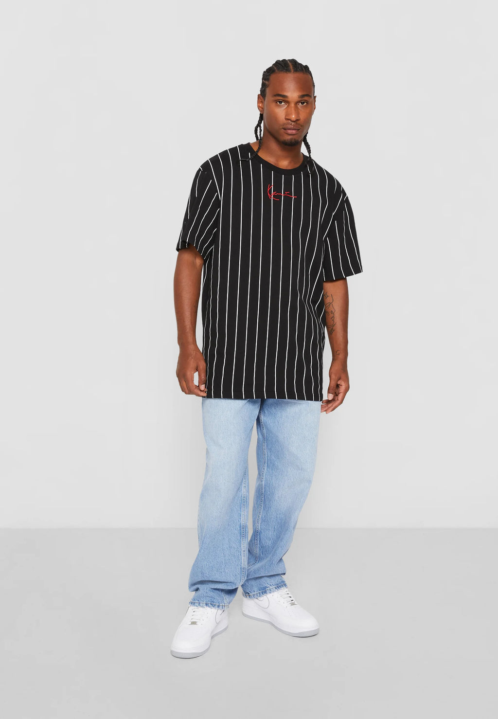 KARL KANI CAMISETA RAYAS SIGNATURE NEGRA