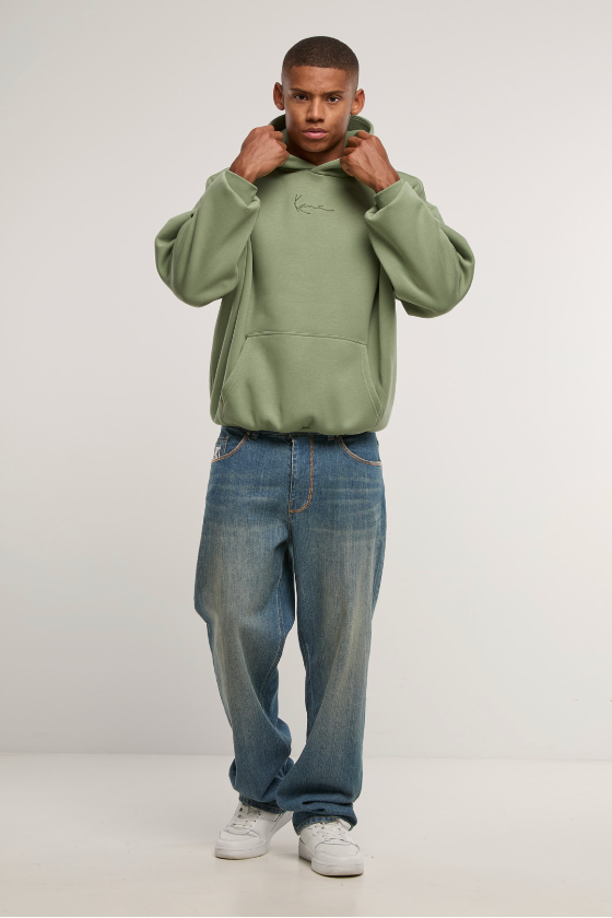 KARL KANI SUDADERA OVERSIZED CON CAPUCHA SIGNATURE VERDE