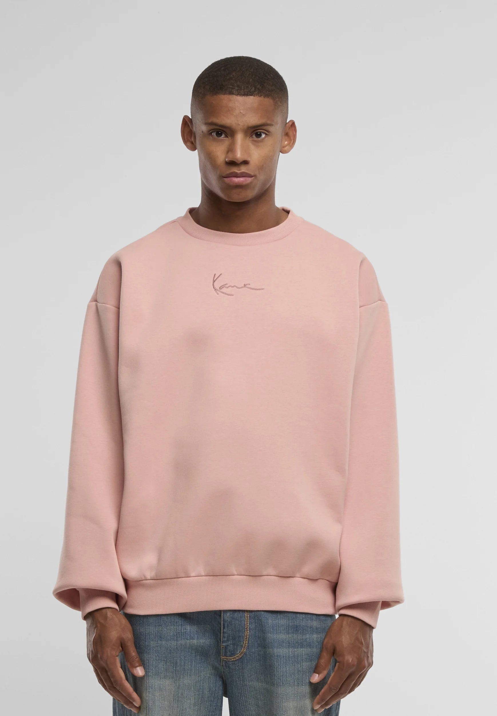 KARL KANI SUDADERA OVERSIZED SIN CAPUCHA SIGNATURE ESSENTIAL ROSA