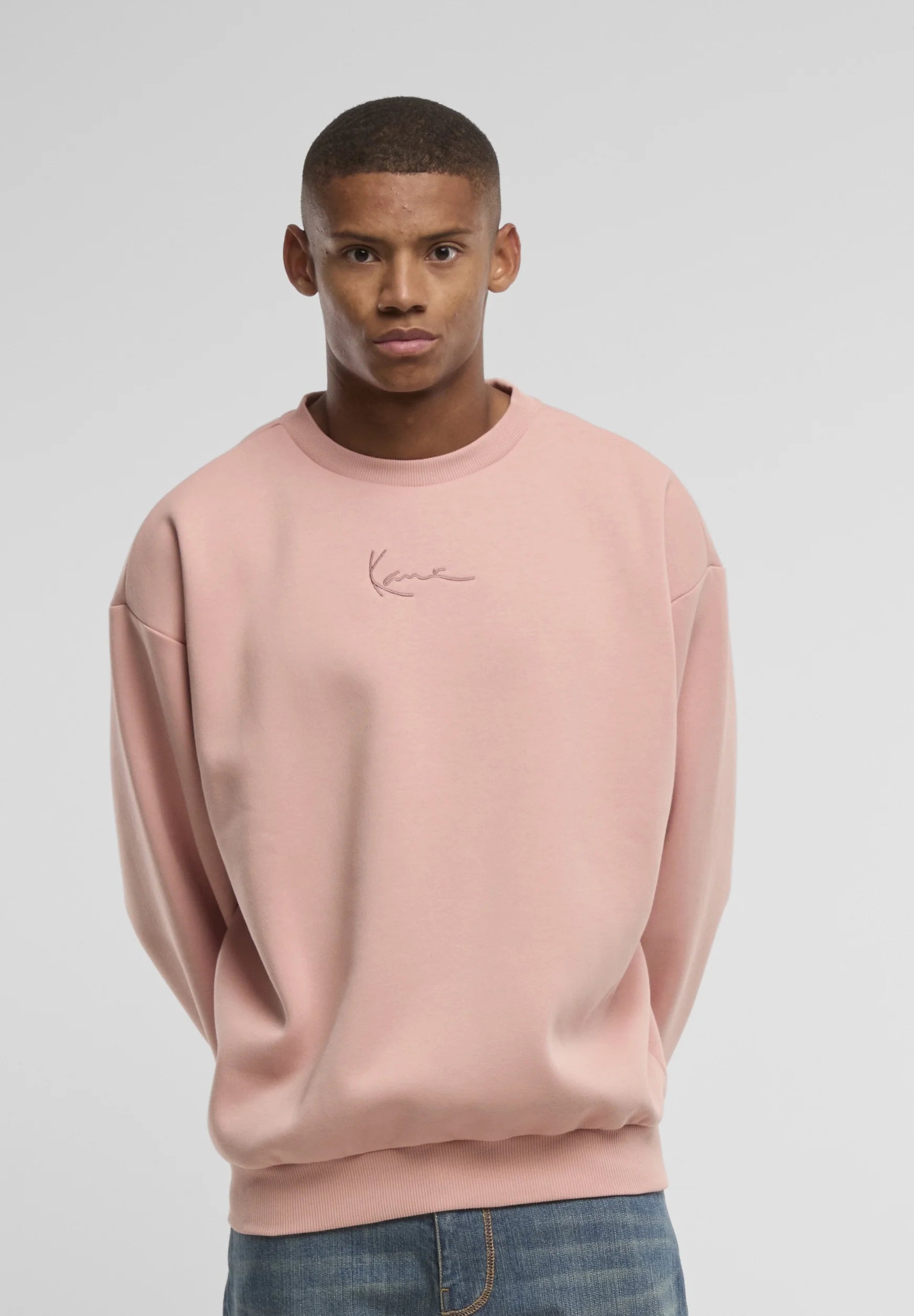 KARL KANI SUDADERA OVERSIZED SIN CAPUCHA SIGNATURE ESSENTIAL ROSA