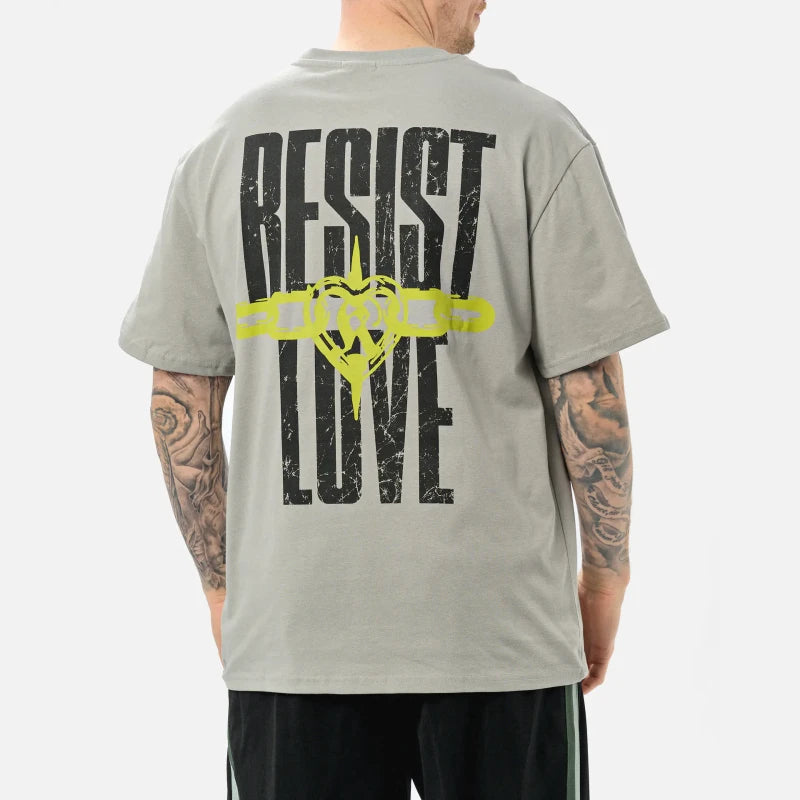 KARL KANI WOVEN RESIST LOVE CAMISETA GRIS CLARO