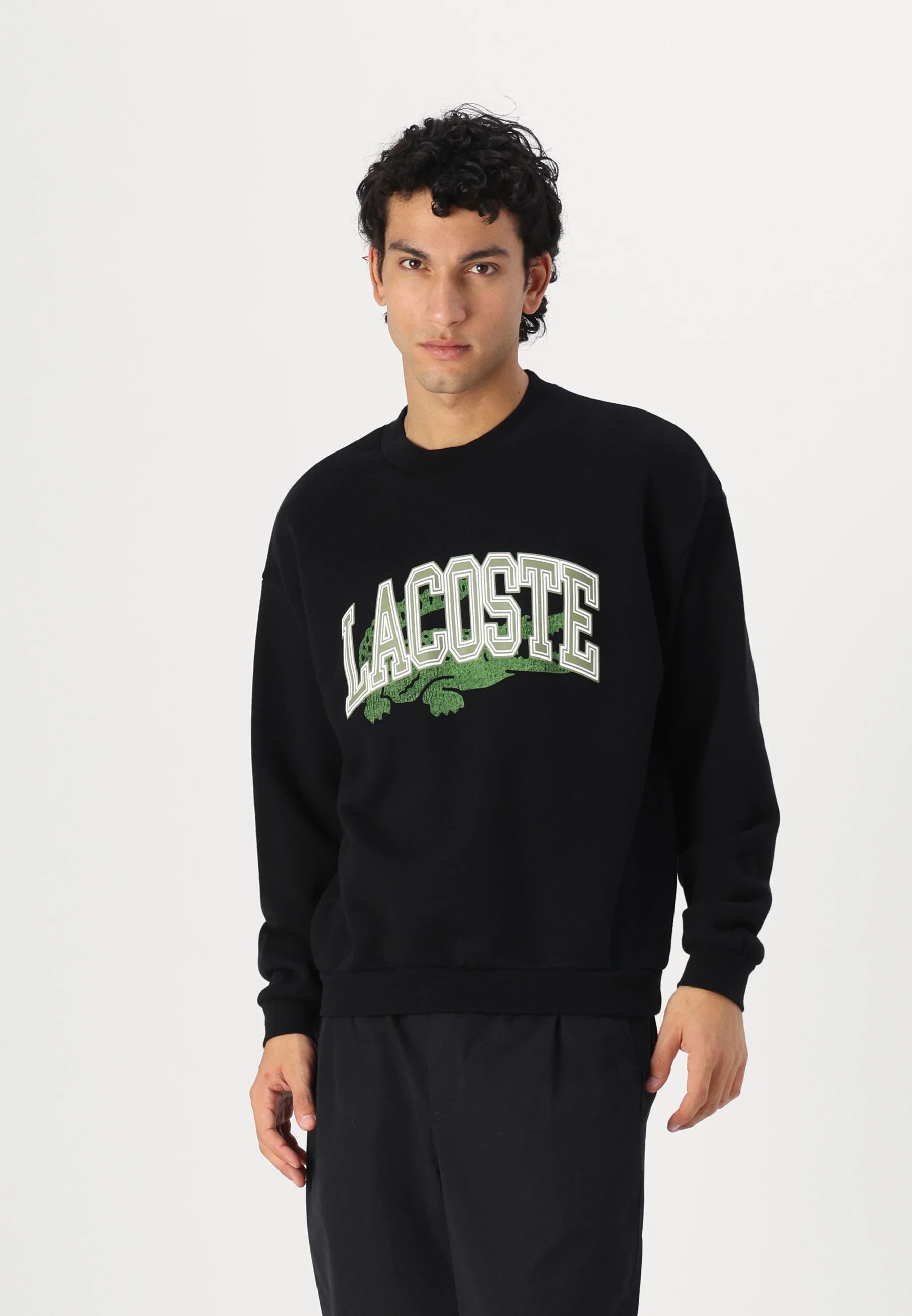 LACOSTE FELPA HOLGADA SUDADERA OVERSIZE FIT NEGRA