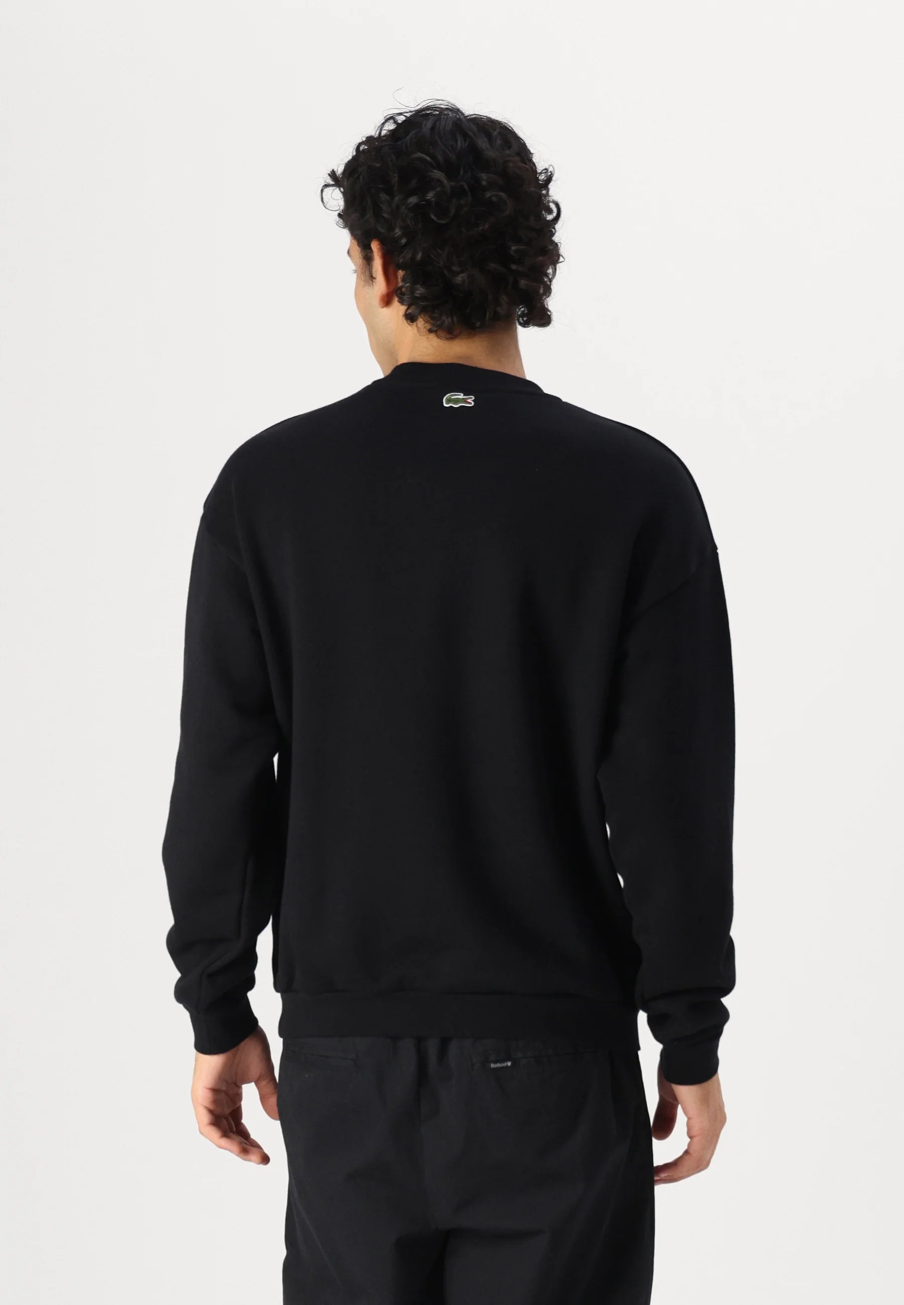 LACOSTE FELPA HOLGADA SUDADERA OVERSIZE FIT NEGRA