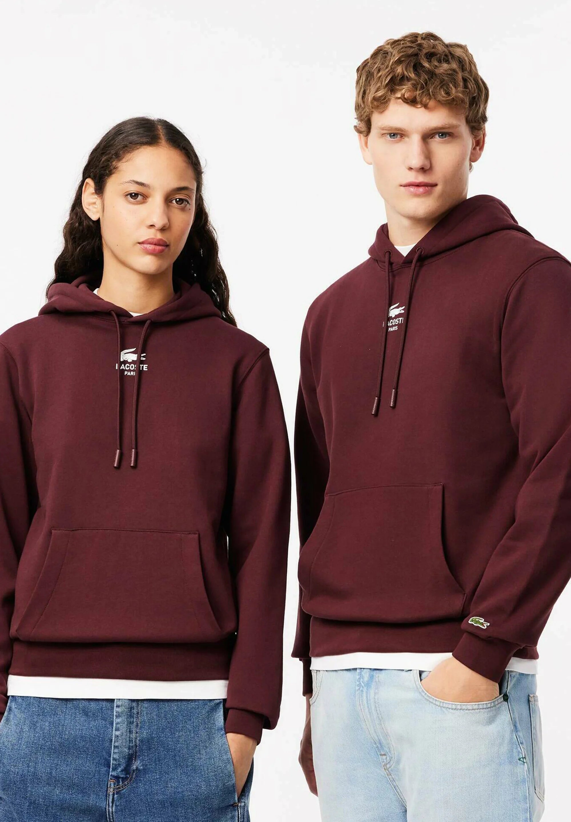 LACOSTE PARIS SUDADERA CAPUCHA  REGULAR FIT BURDEOS