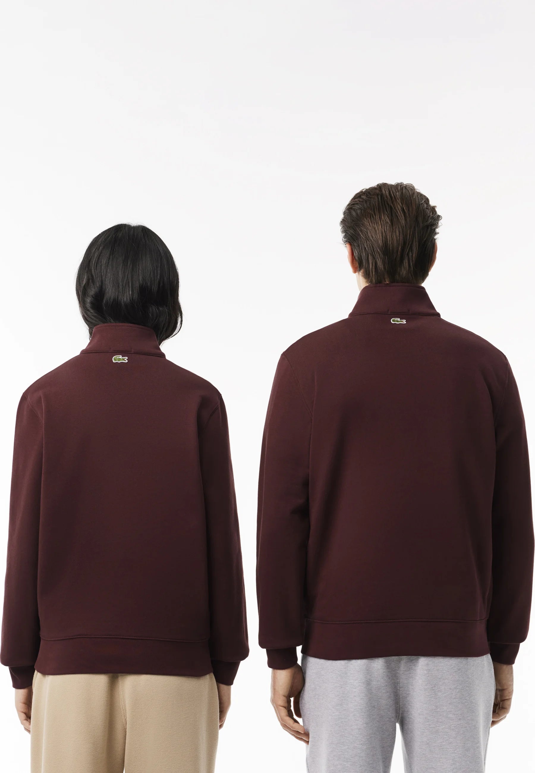 LACOSTE PARIS SUDADERA MEDIA CREAMALLERA  REGULAR FIT BURDEOS