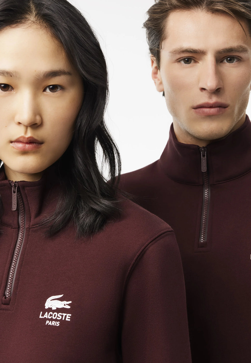 LACOSTE PARIS SUDADERA MEDIA CREAMALLERA  REGULAR FIT BURDEOS