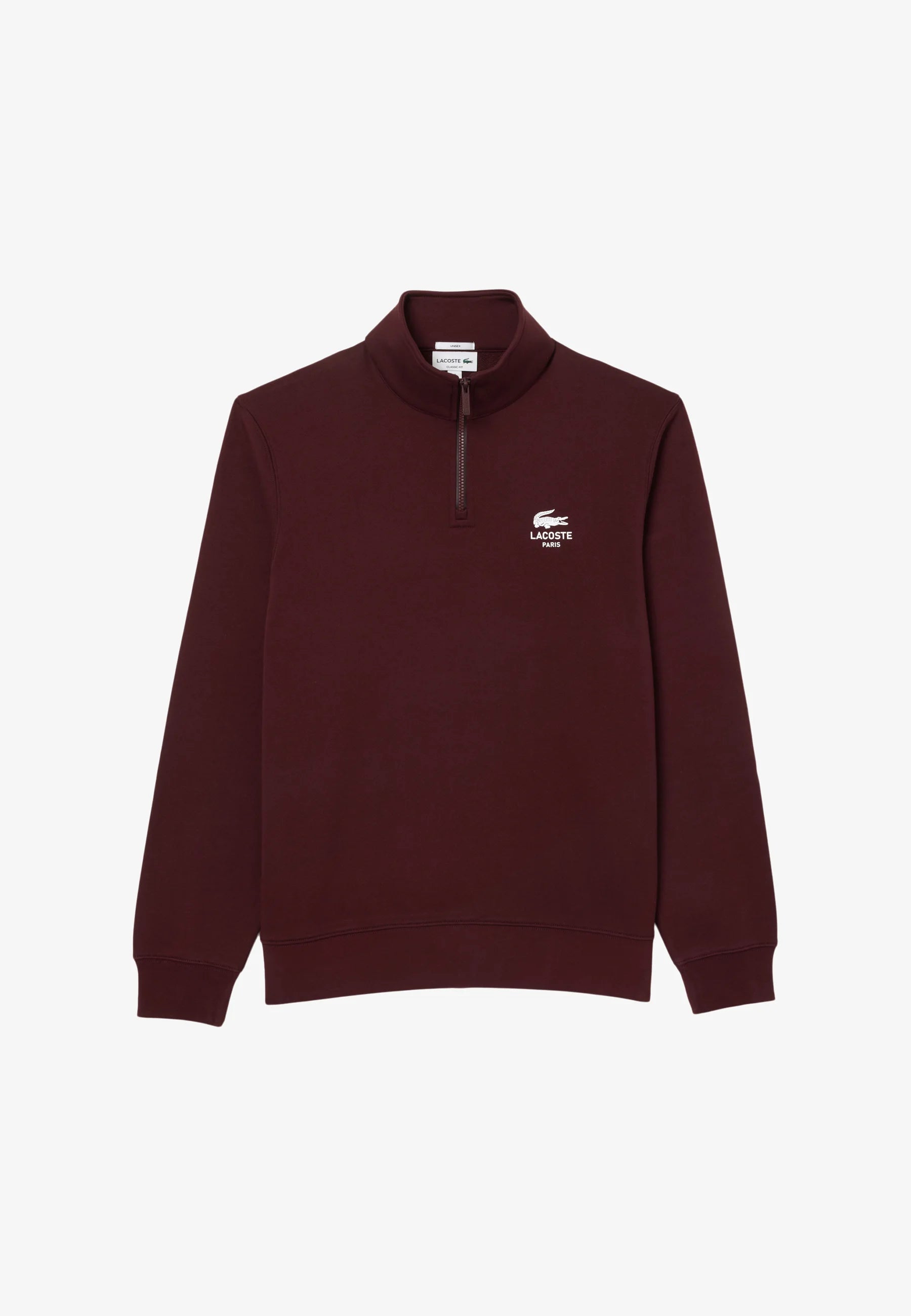 LACOSTE PARIS SUDADERA MEDIA CREAMALLERA  REGULAR FIT BURDEOS