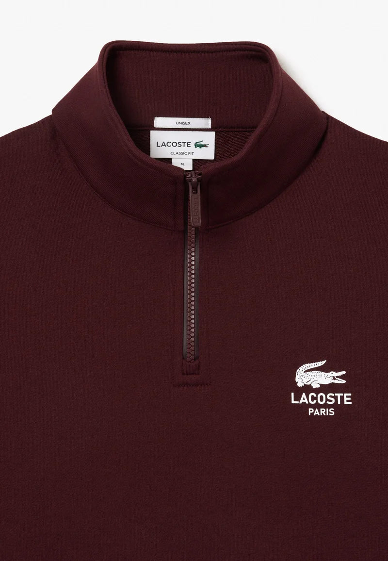 LACOSTE PARIS SUDADERA MEDIA CREAMALLERA  REGULAR FIT BURDEOS