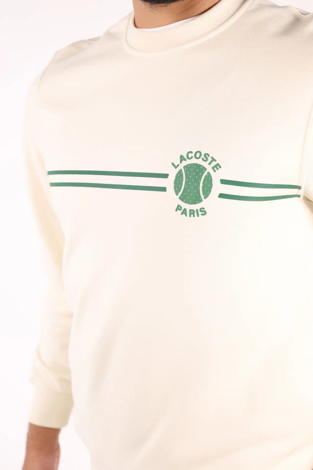 LACOSTE TENIS SUDADERA REGULAR FIT BEIGE