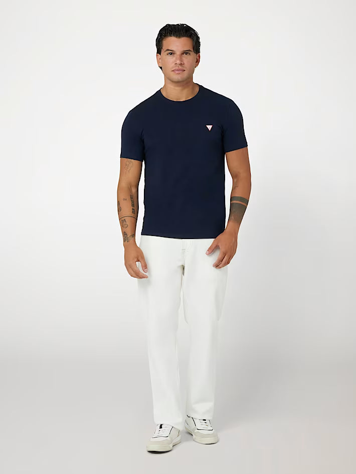 GUESS CORE CAMISETA LOGO PEQUEÑO  REGULAR FIT AZUL MARINO