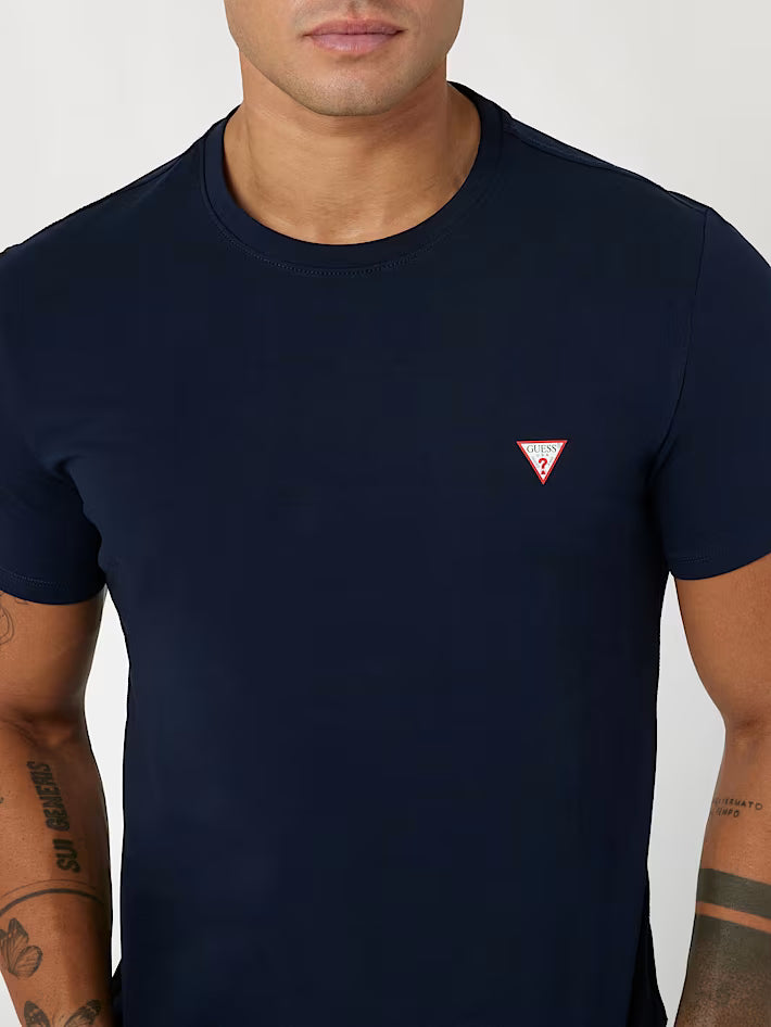 GUESS CORE CAMISETA LOGO PEQUEÑO  REGULAR FIT AZUL MARINO