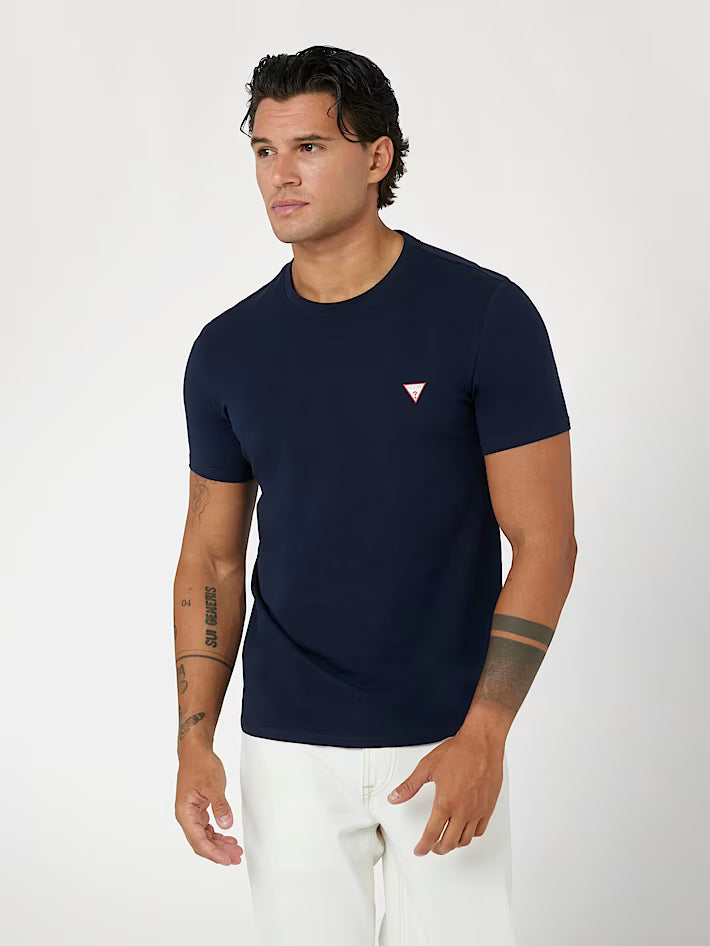 GUESS CORE CAMISETA LOGO PEQUEÑO  REGULAR FIT AZUL MARINO