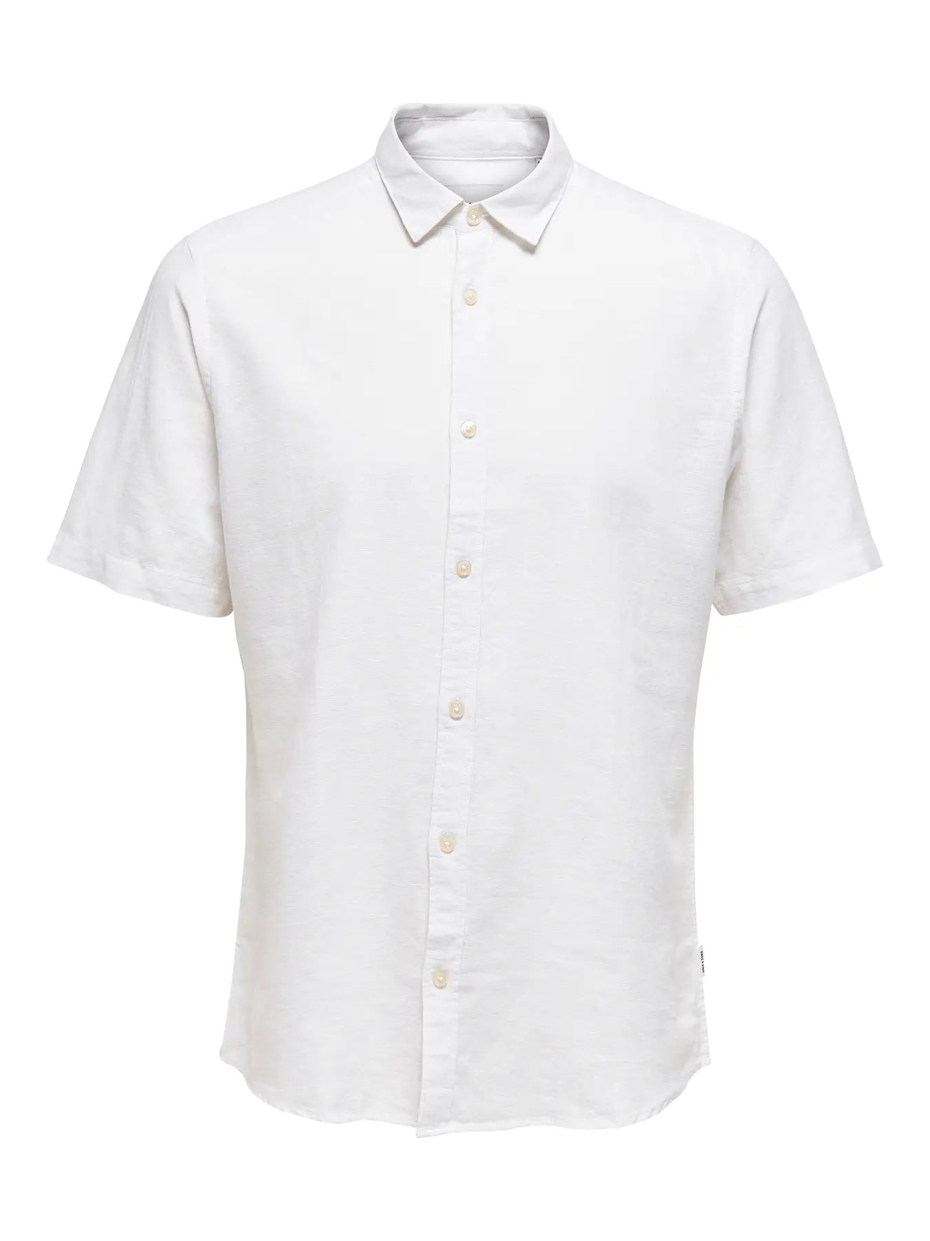 ONLY CAMISA LINO ONSCAIDEN MANGA CORTA BLANCA