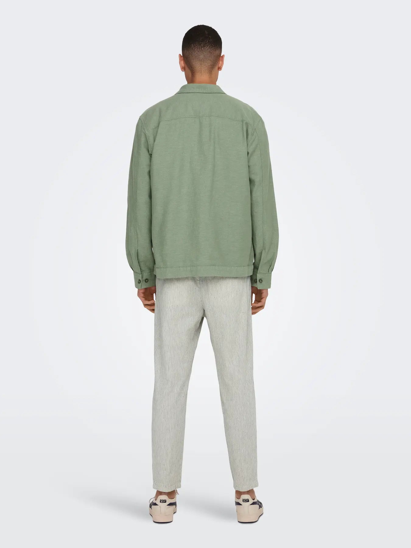 ONLY CHAQUETA OVERSIZED LINO VERDE