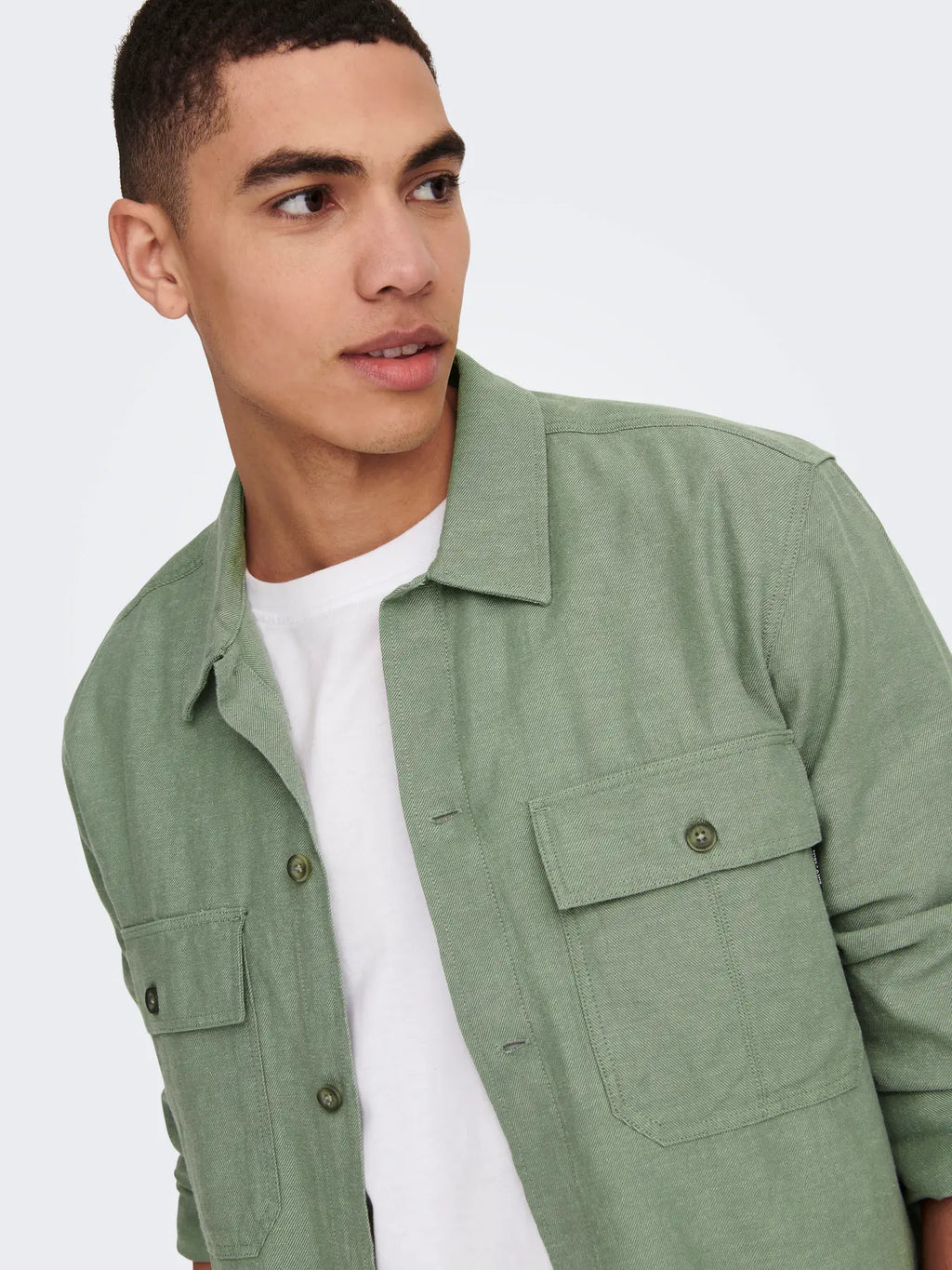 ONLY CHAQUETA OVERSIZED LINO VERDE
