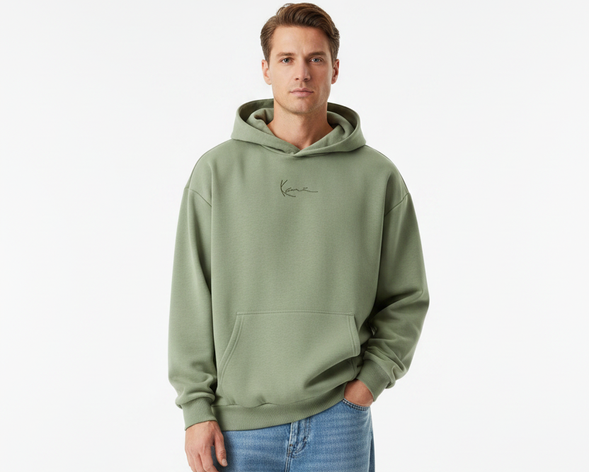 KARL KANI SUDADERA OVERSIZED CON CAPUCHA SIGNATURE VERDE