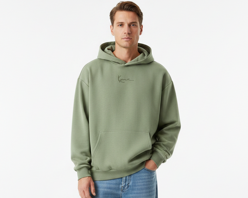 KARL KANI SUDADERA OVERSIZED CON CAPUCHA SIGNATURE VERDE