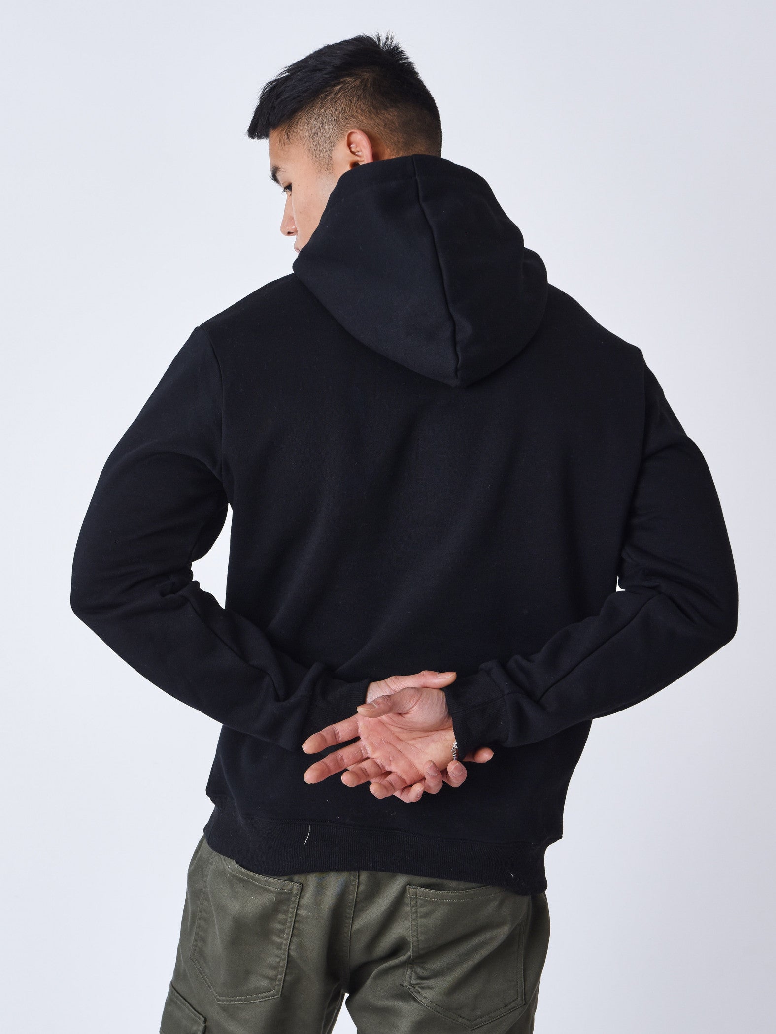 PROJECT PARIS SUDADERA CON CAPUCHA LOGO ENGOMADO   NEGRO