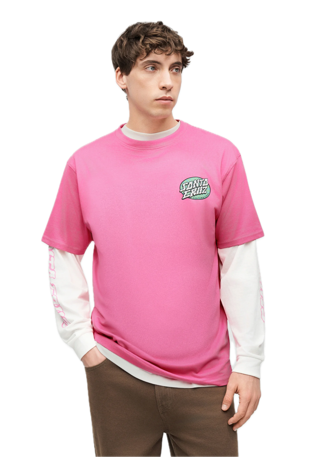 SANTA CRUZ CAMISETA VERTIGO DOT ROSA