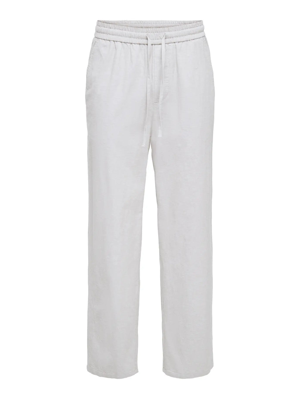 ONLY PANTALON LINO ONSSINUS FIT ANCHO BLANCO
