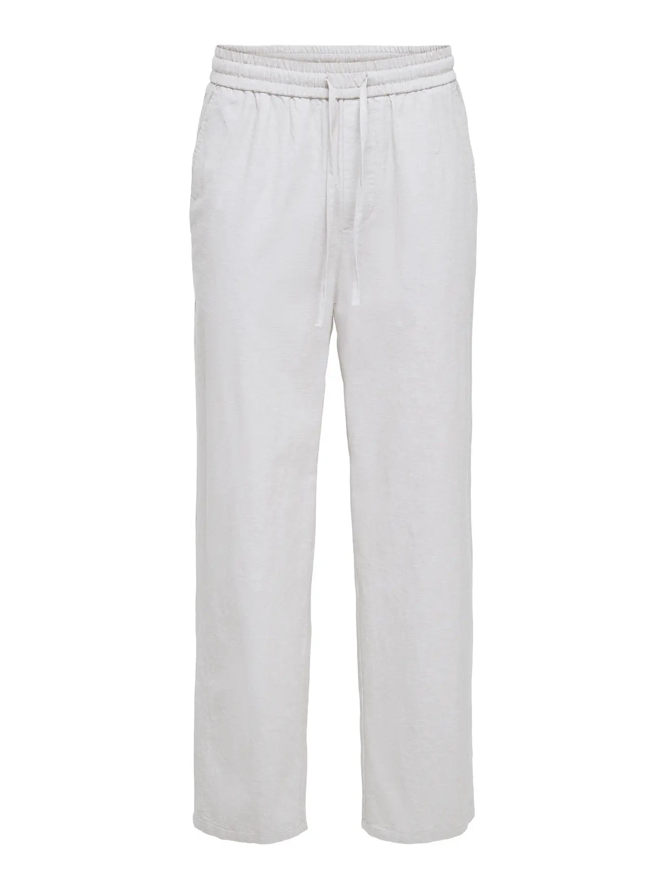 ONLY PANTALON LINO ONSSINUS FIT ANCHO BLANCO