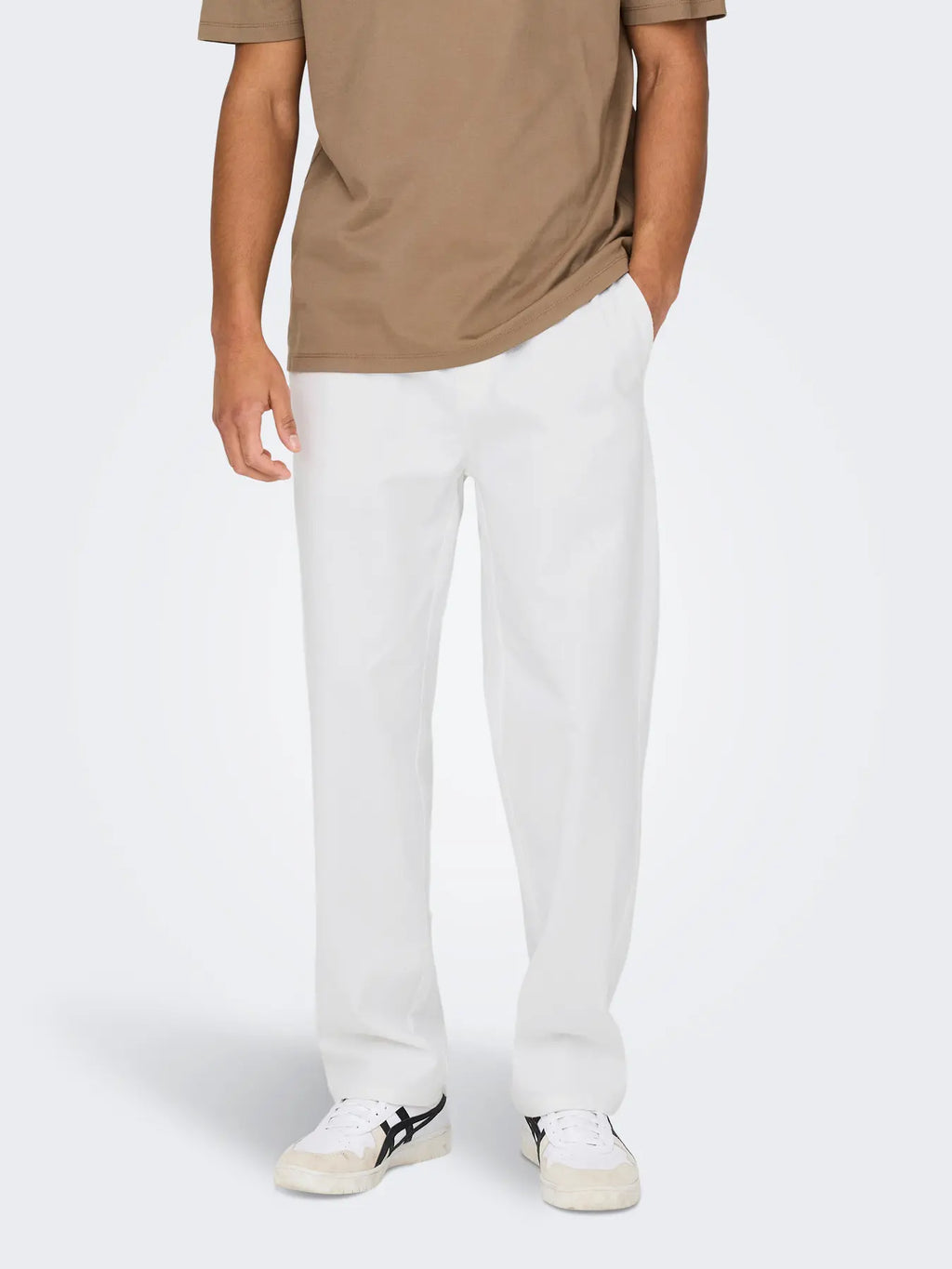 ONLY PANTALON LINO ONSSINUS FIT ANCHO BLANCO