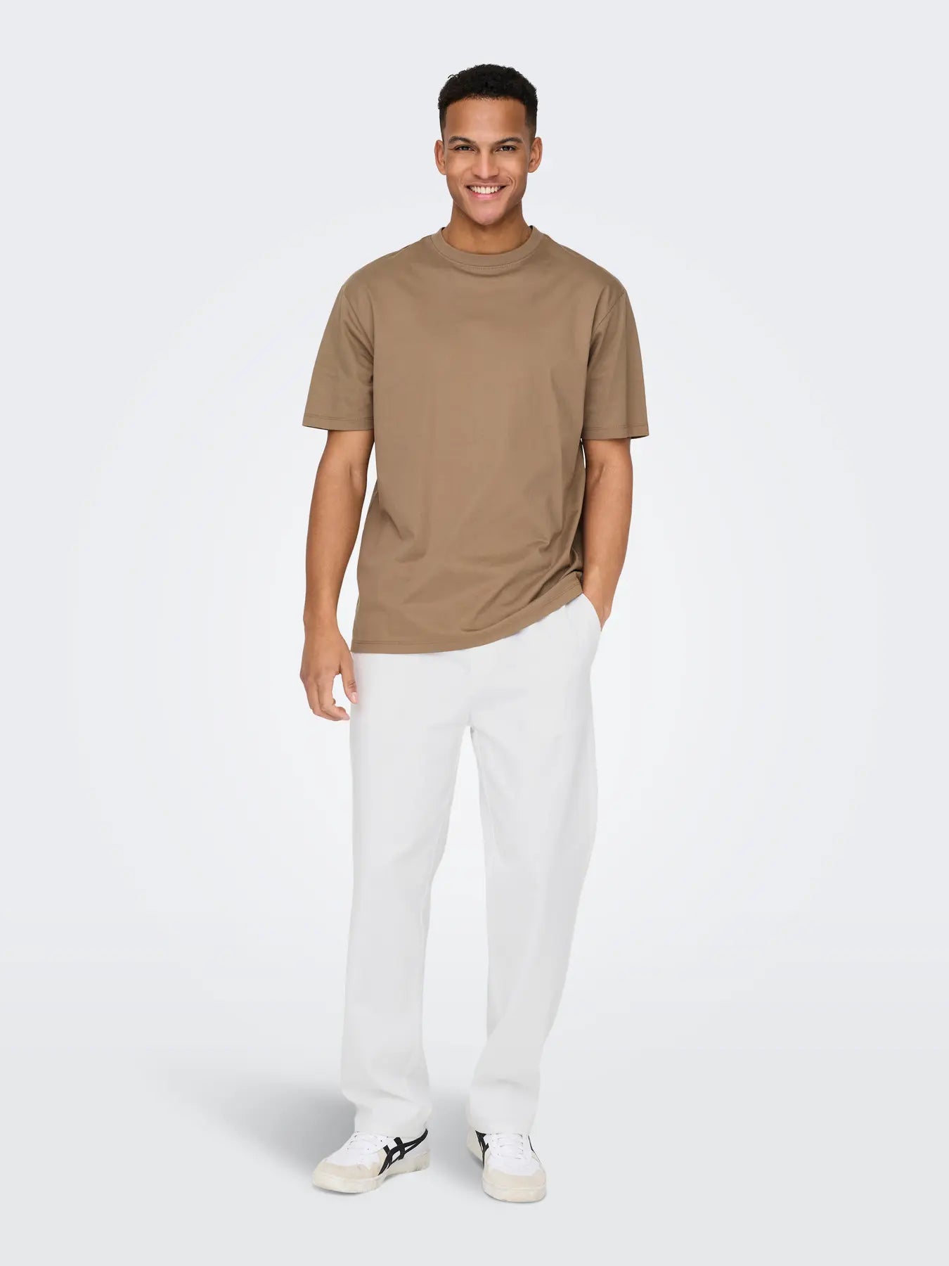 ONLY PANTALON LINO ONSSINUS FIT ANCHO BLANCO