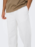 ONLY PANTALON LINO ONSSINUS FIT ANCHO BLANCO