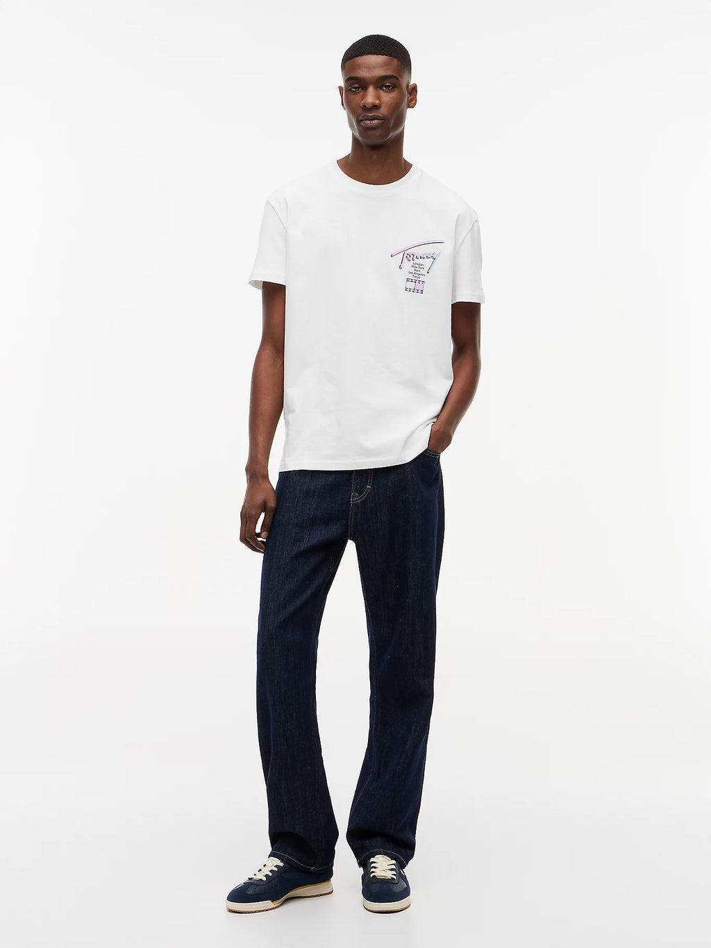 TOMMY JEANS CAMISETA LOGO 90´S MULTICOLOR REGULAR FIT BLANCO ROTO
