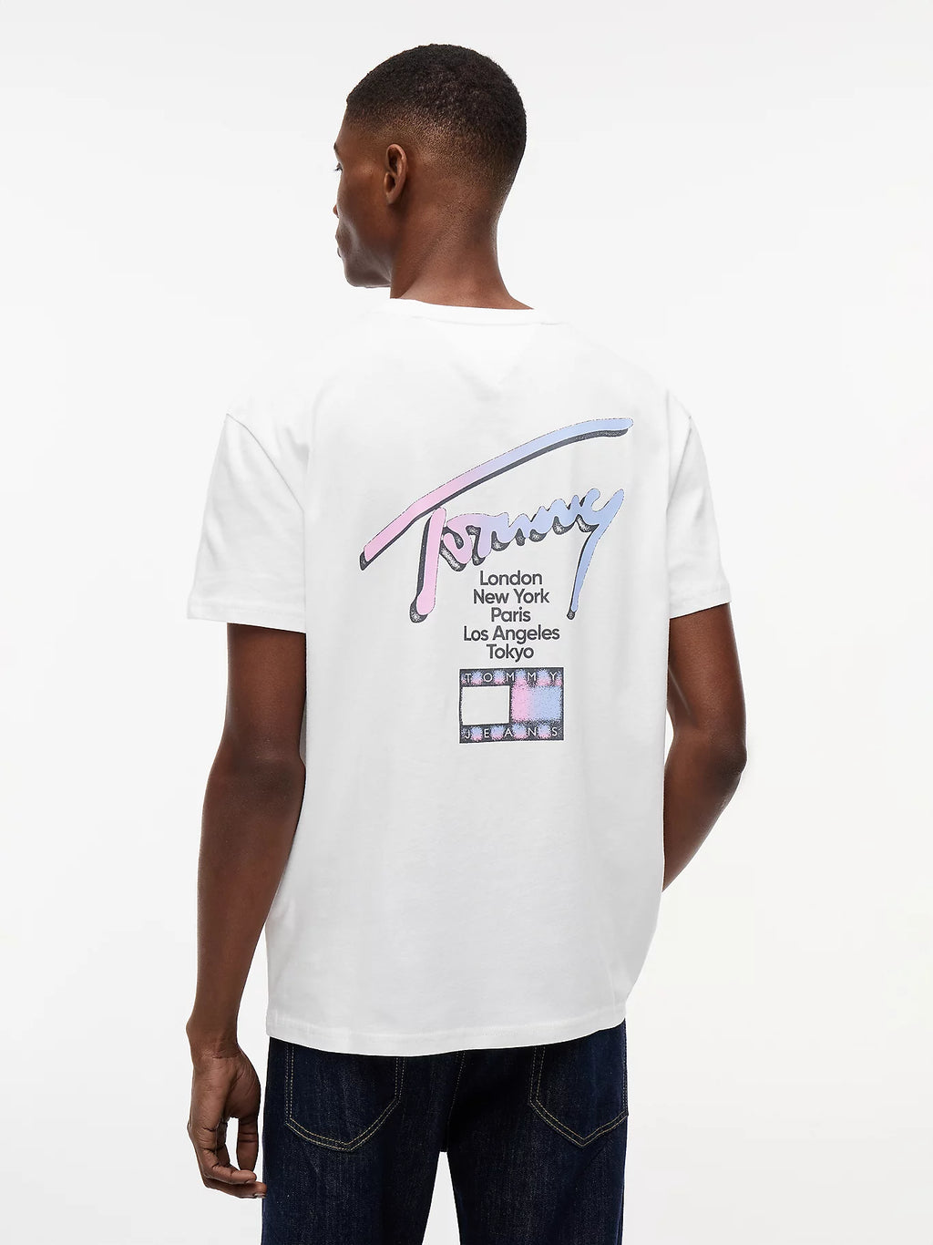 TOMMY JEANS CAMISETA LOGO 90´S MULTICOLOR REGULAR FIT BLANCO ROTO