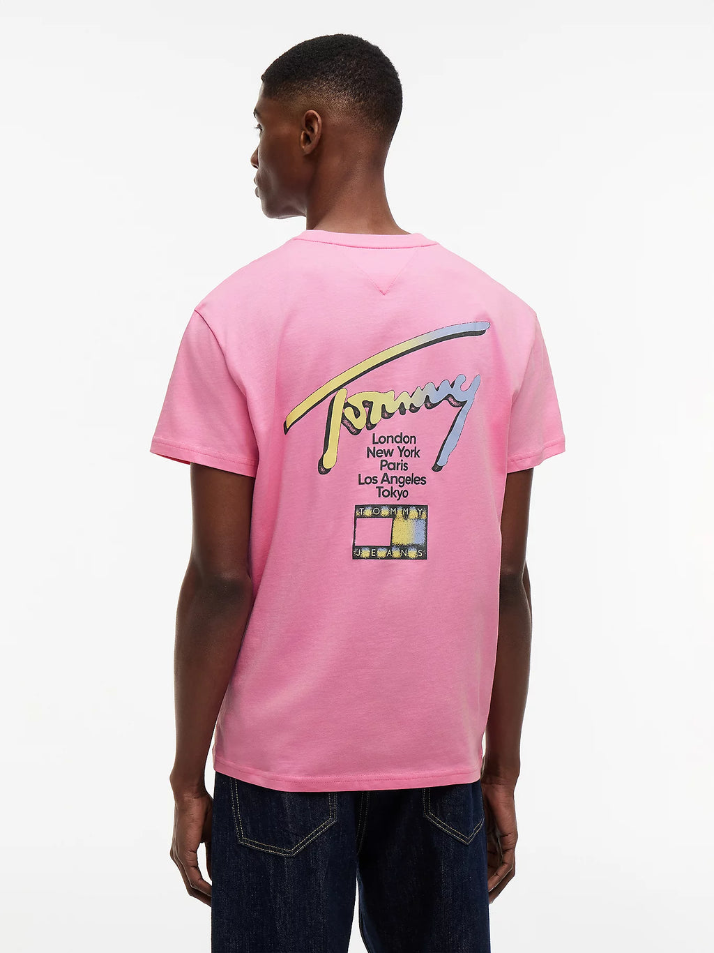 TOMMY JEANS CAMISETA LOGO 90´S MULTICOLOR REGULAR FIT ROSA