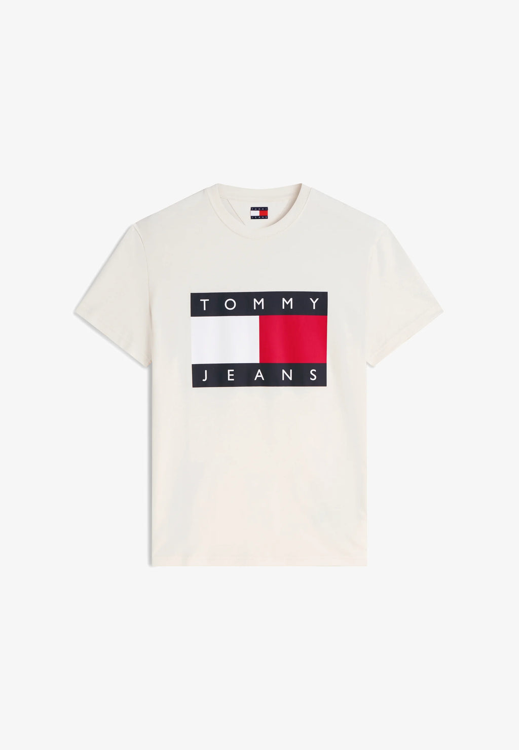 TOMMY JEANS CAMISETA LOGO BANDERA GRANDE REGULAR FIT BLANCO ROTO