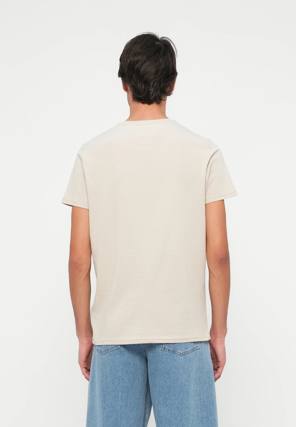 TOMMY JEANS CAMISETA LOGO PEQUEÑO BORDADO SLIM BLANCO ROTO