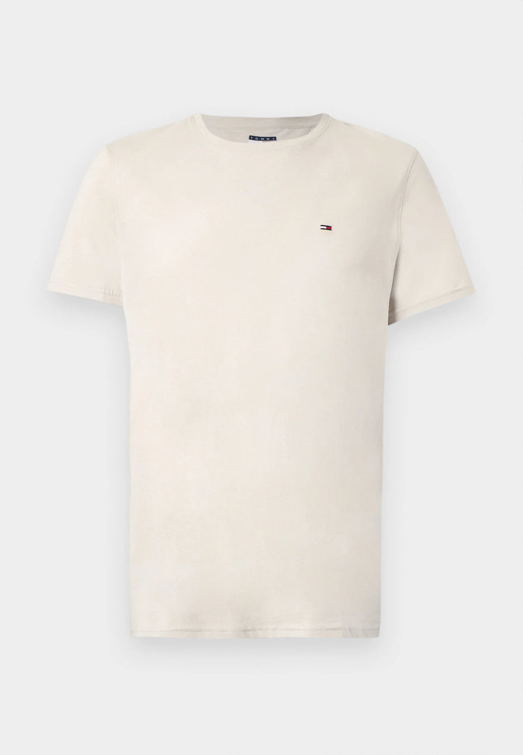 TOMMY JEANS CAMISETA LOGO PEQUEÑO BORDADO SLIM BLANCO ROTO