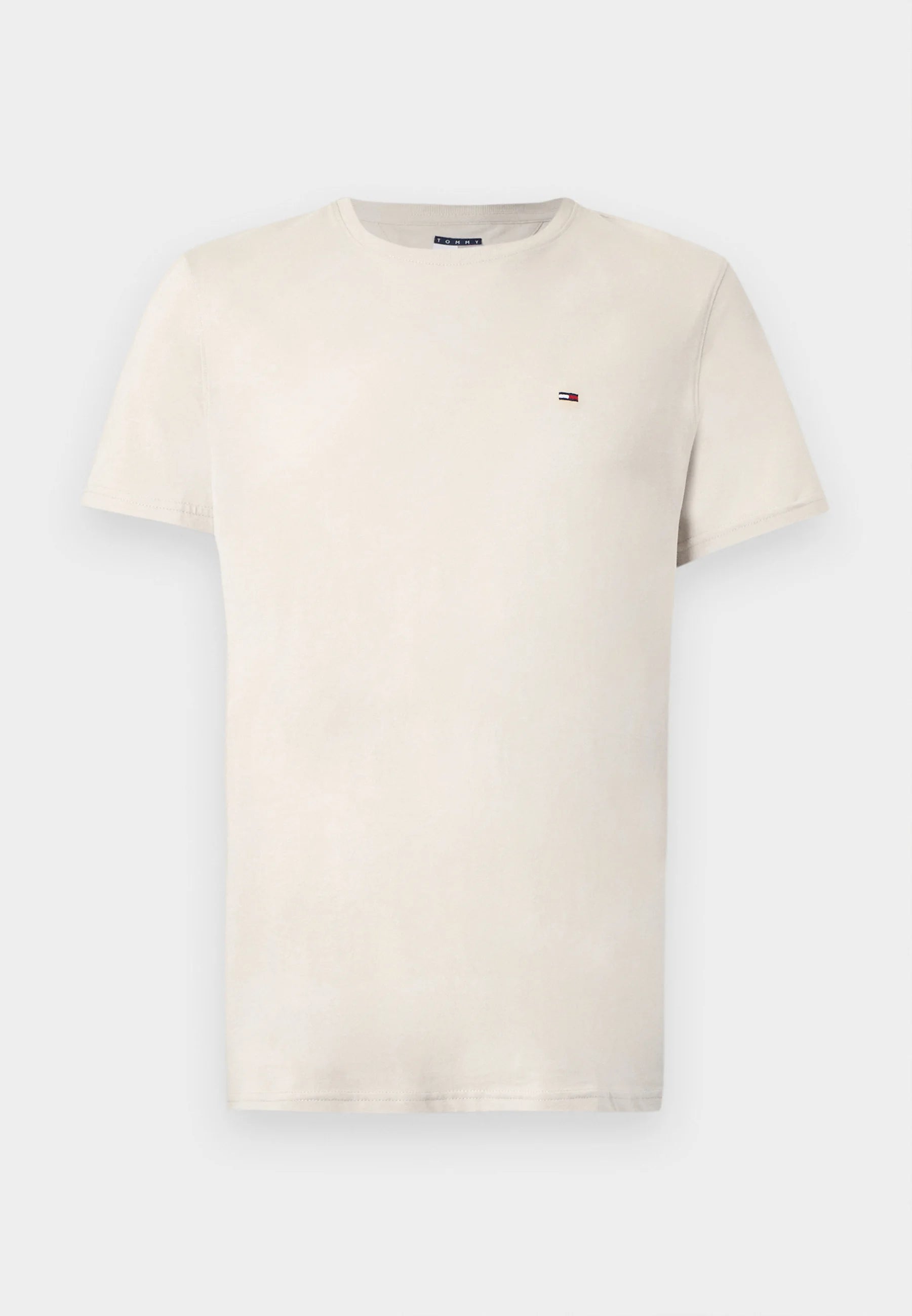 TOMMY JEANS CAMISETA LOGO PEQUEÑO BORDADO SLIM BLANCO ROTO