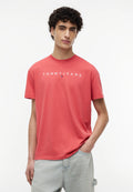 TOMMY JEANS  CAMISETA REGULAR FIT LOGO LINEAL ROJA