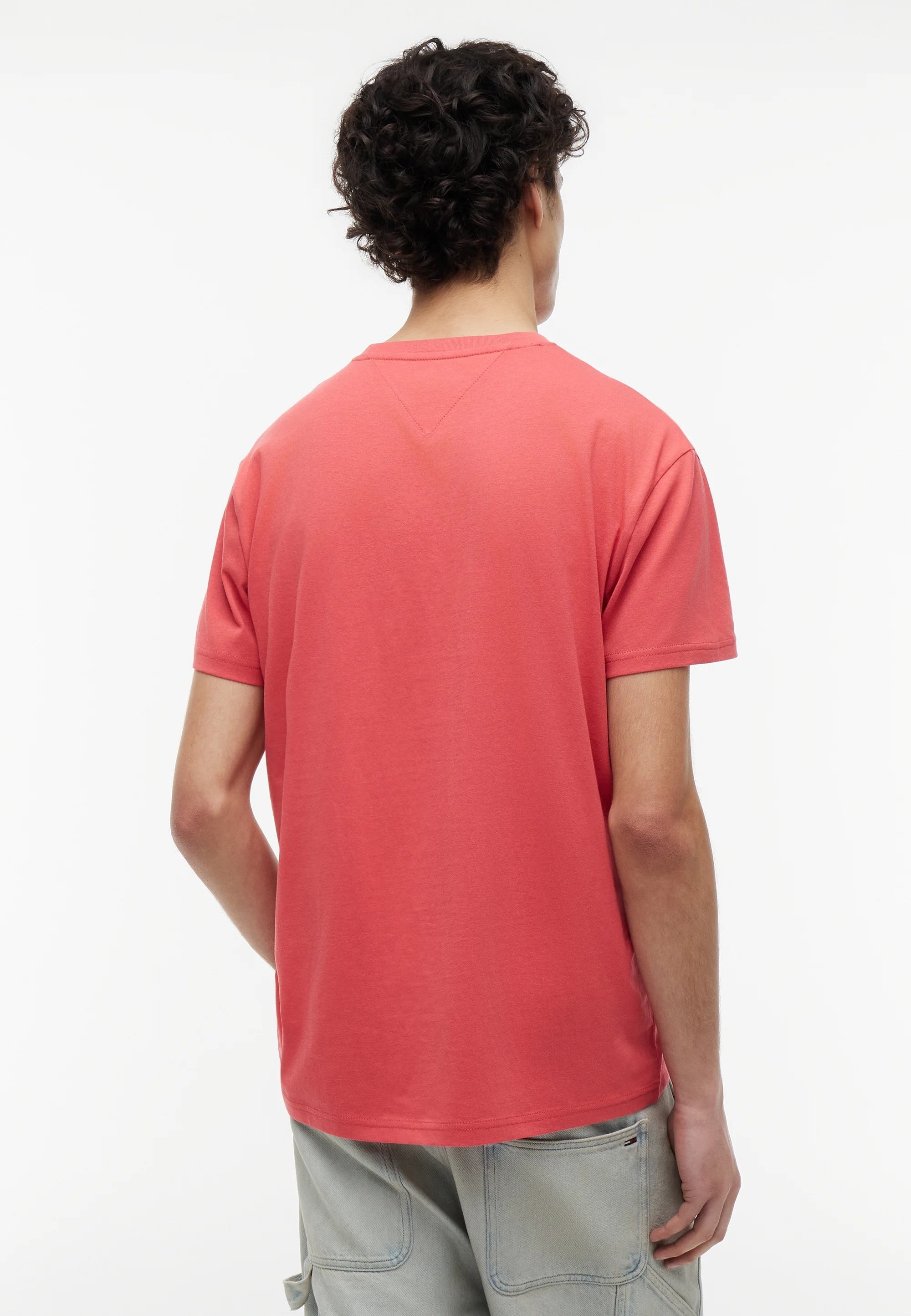 TOMMY JEANS  CAMISETA REGULAR FIT LOGO LINEAL ROJA