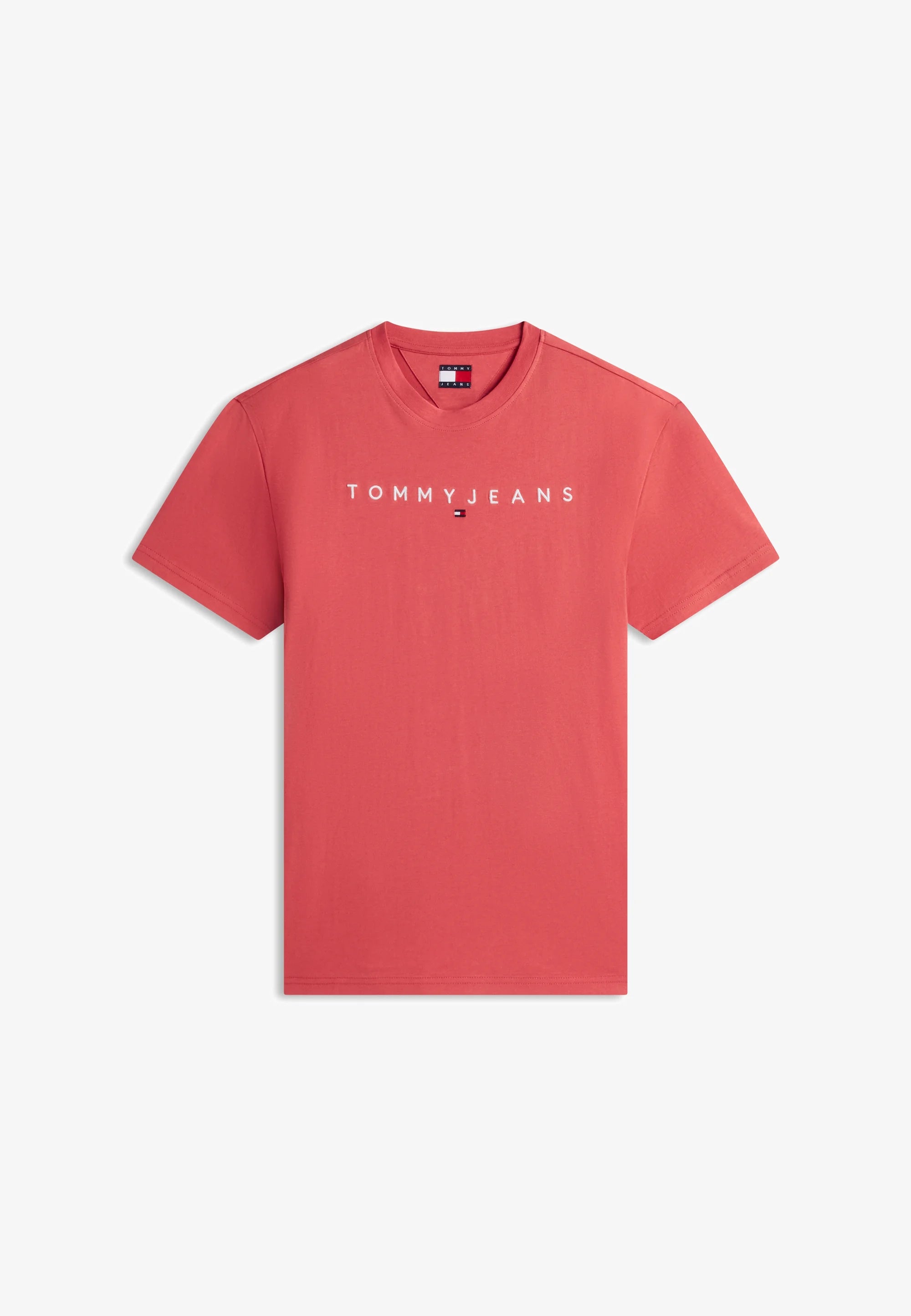 TOMMY JEANS  CAMISETA REGULAR FIT LOGO LINEAL ROJA