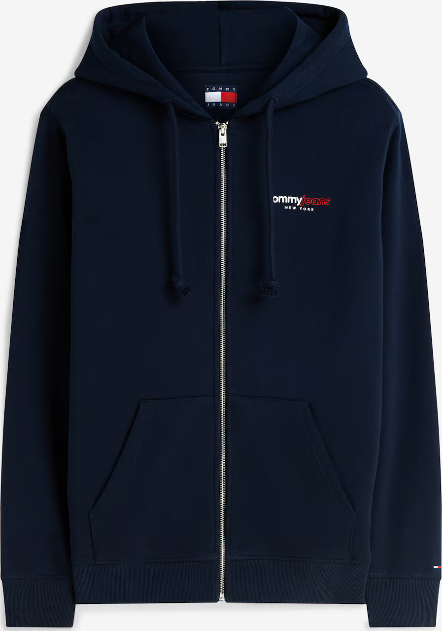TOMMY JEANS SUDADERA CREMALLERA CON CAPUCHA LOGO ESPALDA AZUL MARINO