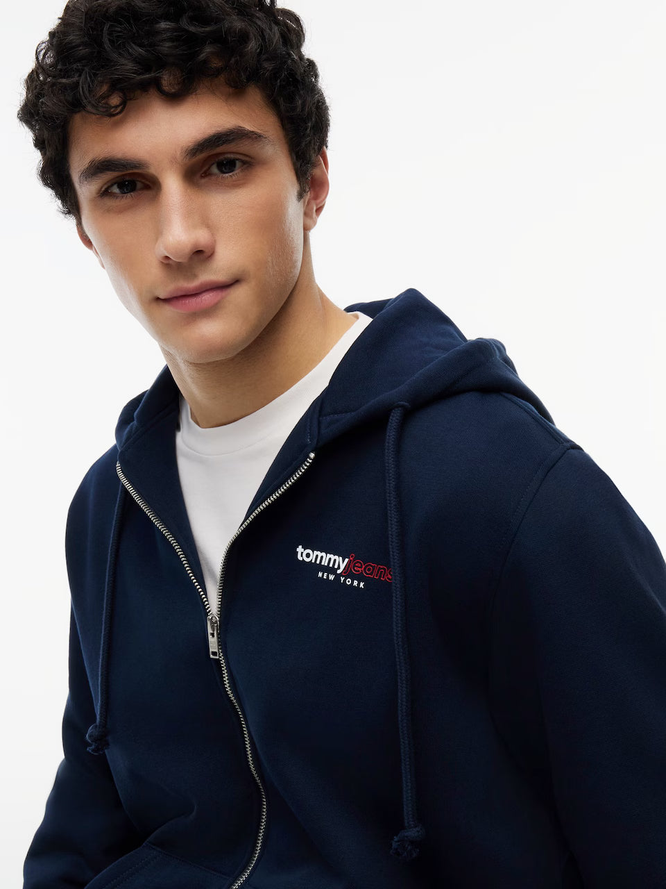 TOMMY JEANS SUDADERA CREMALLERA CON CAPUCHA LOGO ESPALDA AZUL MARINO