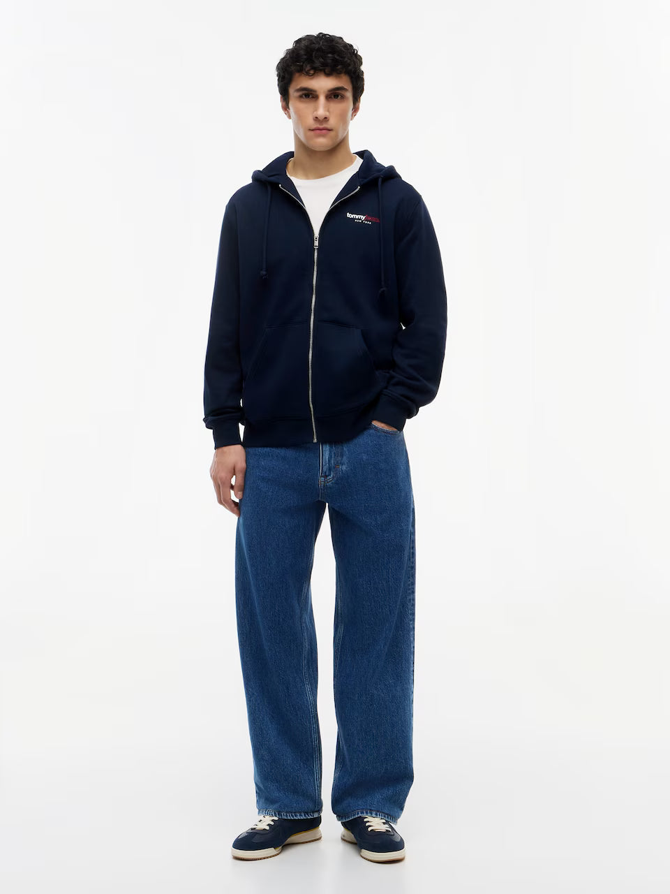 TOMMY JEANS SUDADERA CREMALLERA CON CAPUCHA LOGO ESPALDA AZUL MARINO