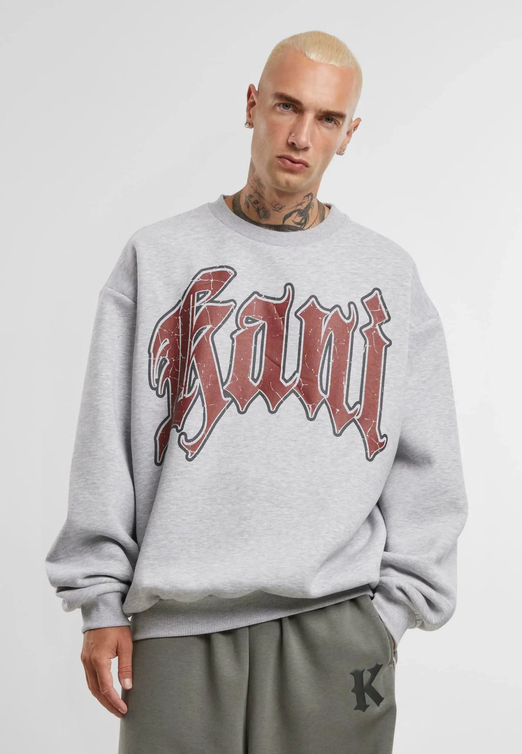 KARL KANI INSIDE OUT CREW SUDADERA SIN CAPUCHA REGULAR FIT GRIS