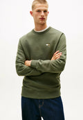 TOMMY JEANS SUDADERA SIN CAPUCHA REGULAR FIT VERDE OLIVA