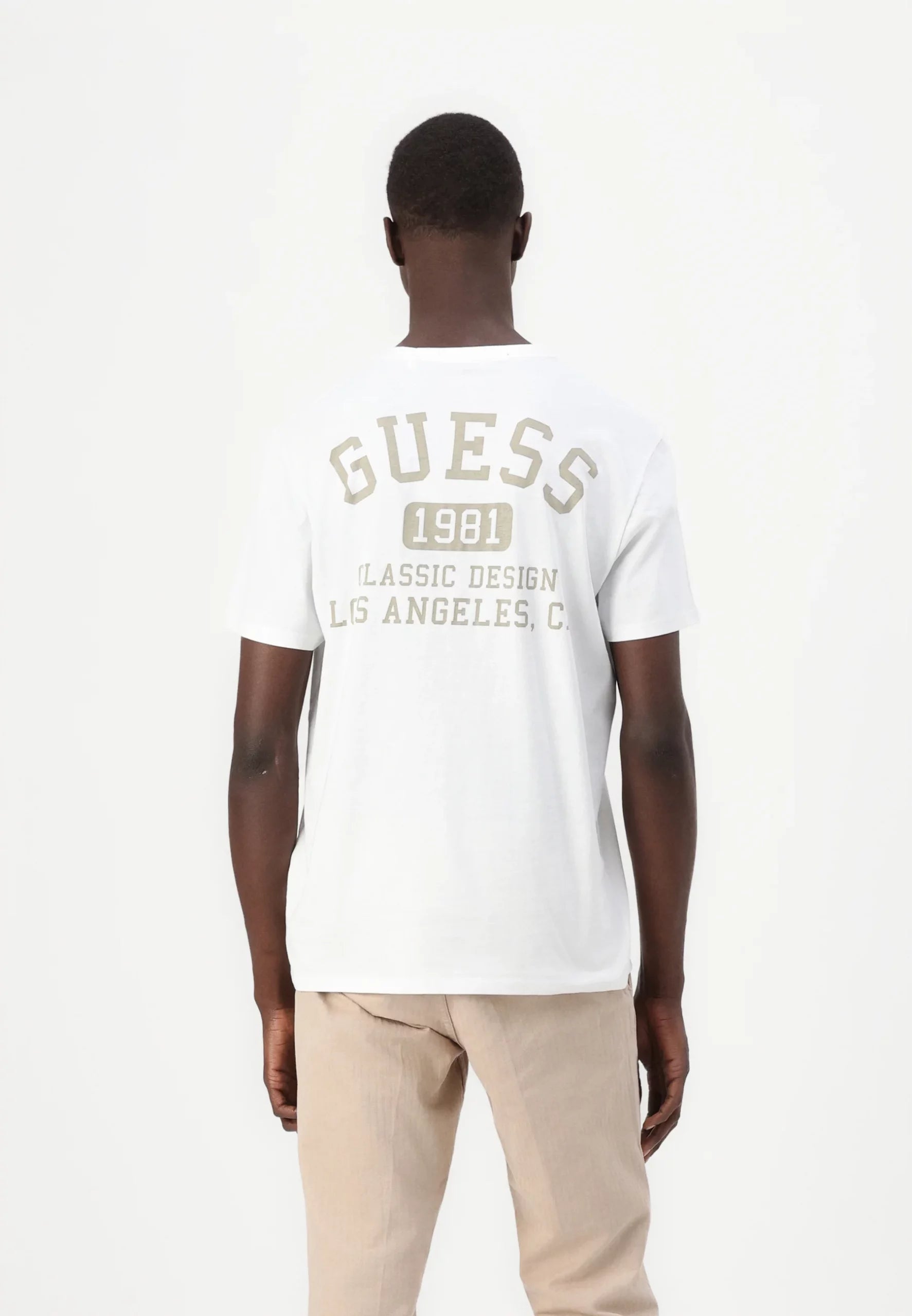 GUESS CLASSIC COLLEGIA CAMISETA REGULAR FIT BLANCA