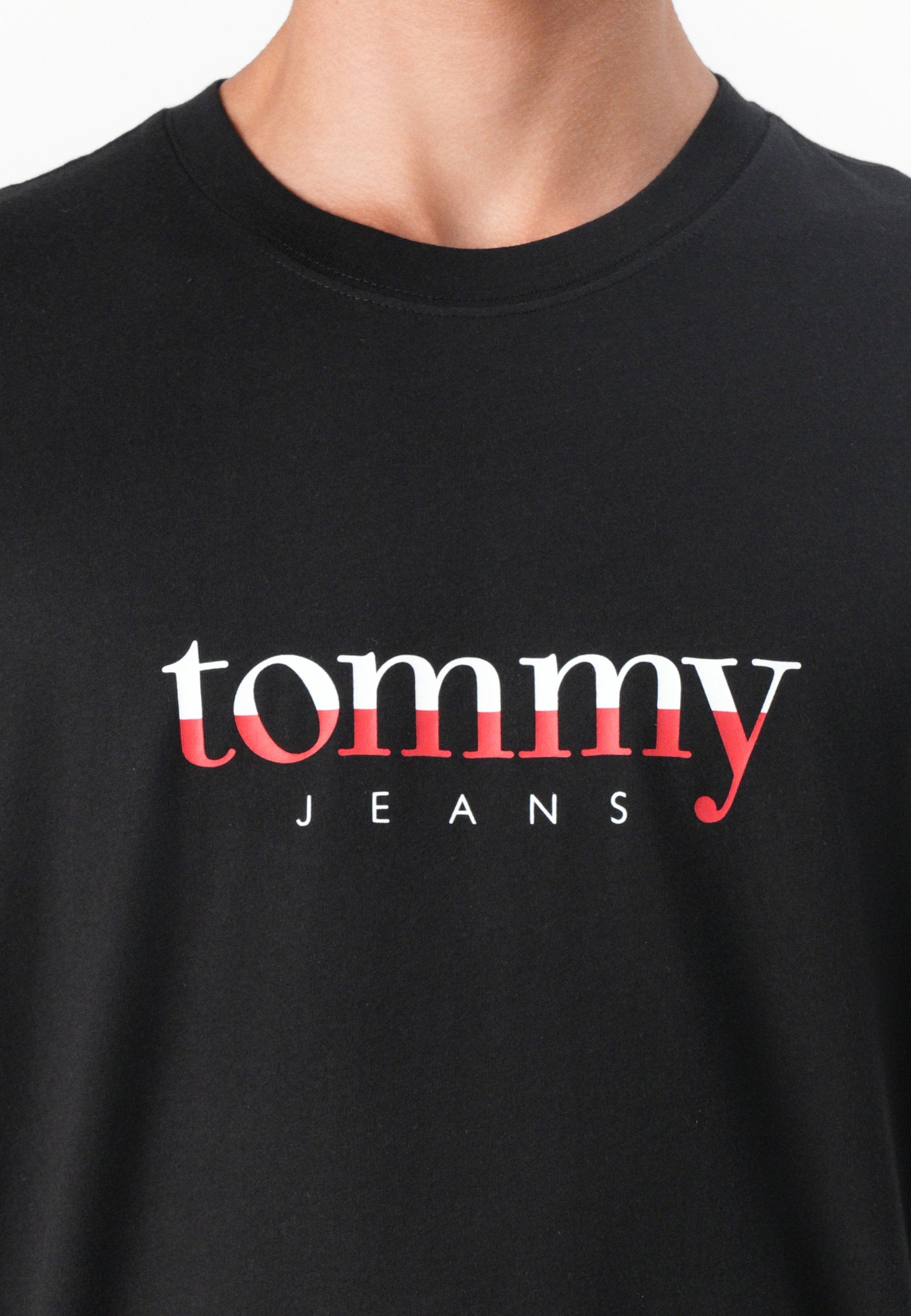 TOMMY JEANS LETRAS CAMISETA CUELLO REDONDO REGULAR FIT NEGRA
